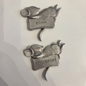 Set Of 2 Pewter Lindsay Claire Cheese Mice Markers